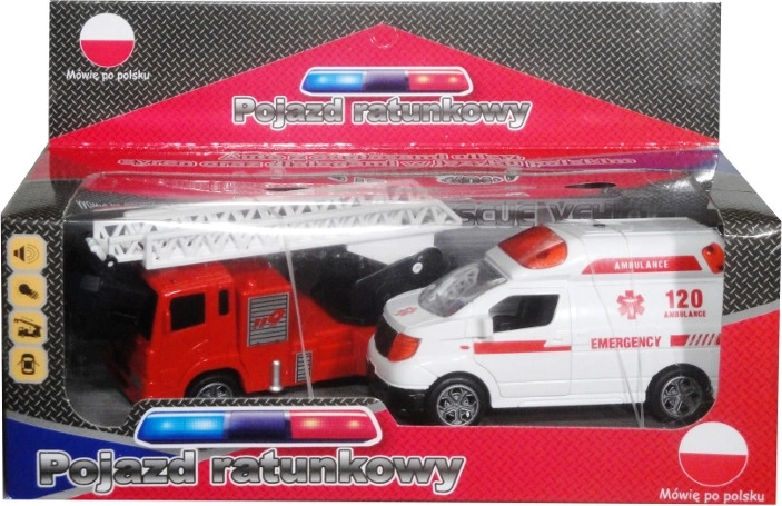 Vehículos de rescate con módulo de voz en polaco (ambulancia y camión de bomberos)