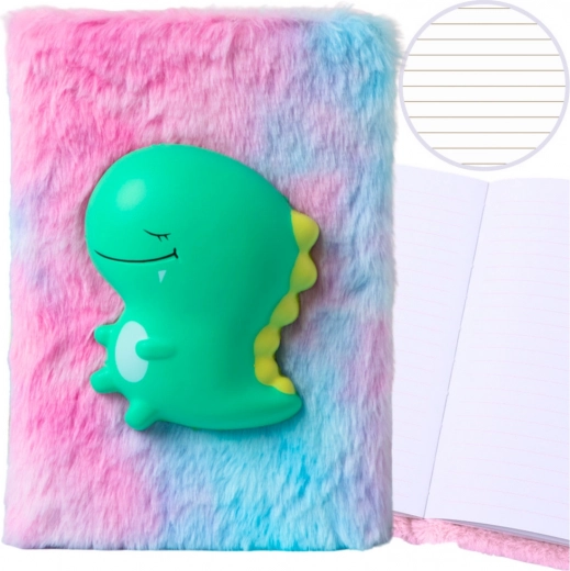 Bloc de peluche con dinosaurio verde 3D