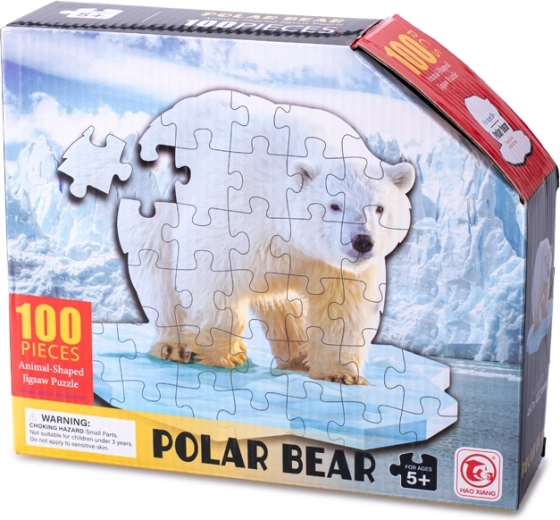 Puzzle de contorno oso polar 100 piezas