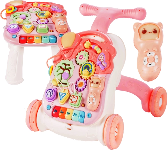 Andador infantil de empuje 5 en 1 rosa