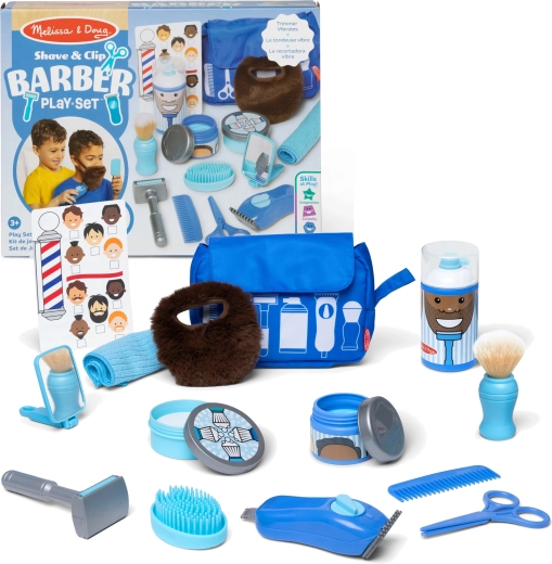 Set de barbería infantil con accesorios, 16 piezas