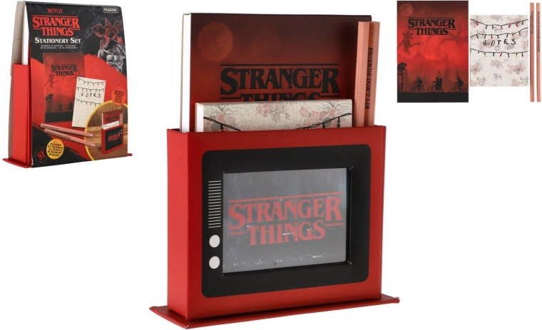 Set de escritura Stranger Things con soporte y blocs