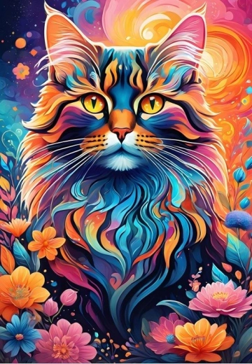 Puzzle Gato colorido de 1000 piezas