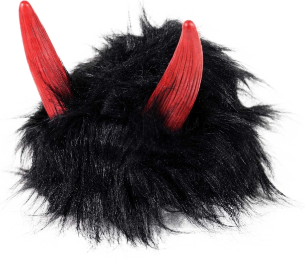 Peluca de diablo negra con cuernos