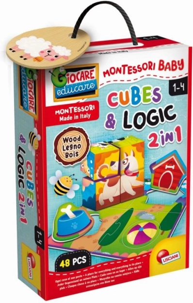 Bloques de madera Montessori con animales para la lógica