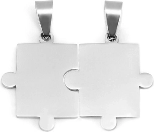 Colgantes de pareja de acero Puzzle – lisos, 2 uds.