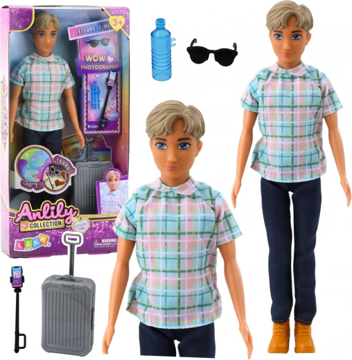 Muñeca niño Anlily con accesorios de viaje