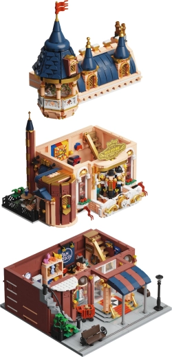 Construcción modular de tres plantas para jugar y exhibir
