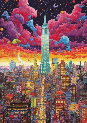 Puzzle ART PUZZLE WOWO Series: colorido Nueva York 1000 piezas