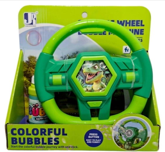 Volante de burbujas con motivo de dinosaurio y efecto luminoso