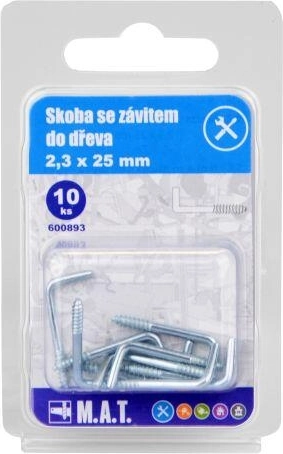 Grapa roscada para madera 25 × 2,3 mm, zincada (10 uds.)