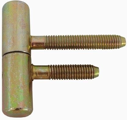 Bisagra de puerta con tornillo M8, longitud 50 mm, zinc amarillo