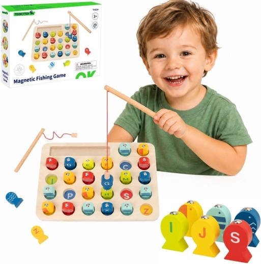 Juego de pesca magnético de madera con letras Tooky Toy
