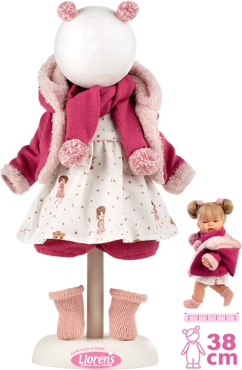 Llorens ropa para muñeca 38 cm – conjunto rosa de invierno de 6 piezas