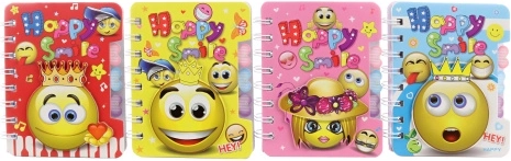 Cuaderno Happy Smile con caritas, rayado, 9,5 × 12 cm