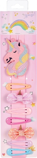 Souza! - Organizador colgante Unicornio Sally y 8 horquillas para el pelo
