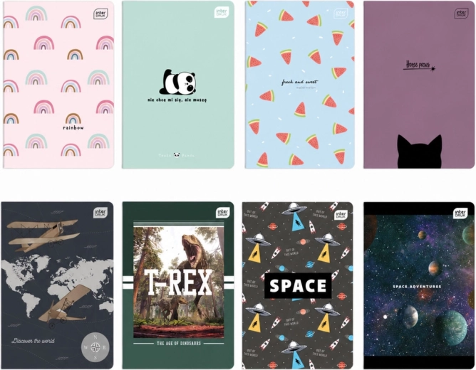 Cuaderno escolar A5 – tres líneas, 32 hojas, mix de motivos Interdruk - 1 pieza