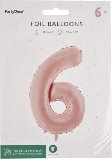 Globo de foil número 6 beige 72 cm