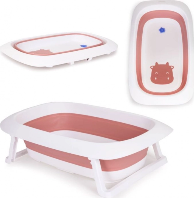 Bañera infantil plegable con desagüe Ecotoys – Rosa