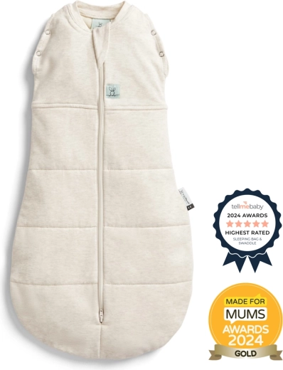 Arrullo y saco de dormir 2 en 1 ergoPouch Cocoon Oatmeal Marle 3-6 meses, 2,5 TOG