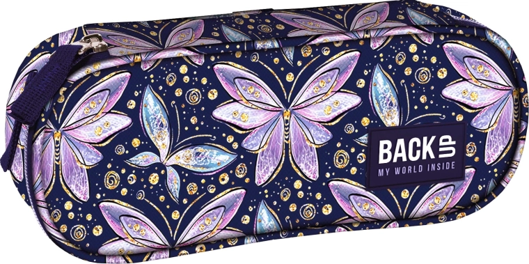 Estuche escolar tipo etui BackUP hadas de mariposas