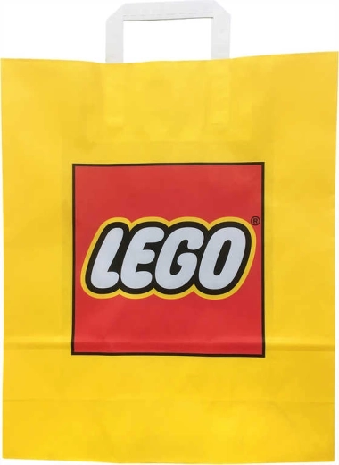 Bolsa de regalo publicitaria de papel Lego amarilla 34 × 35 cm - 1 unidad