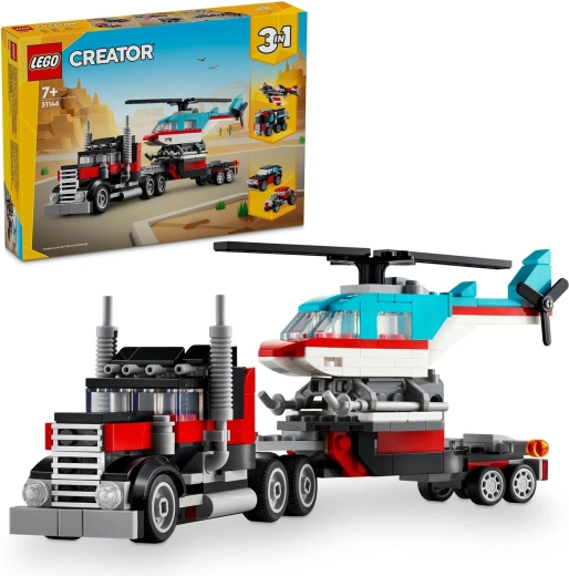 LEGO Creator camión con plataforma y helicóptero