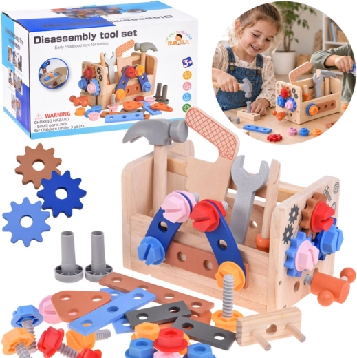 Maletín infantil de madera con herramientas y mini taller