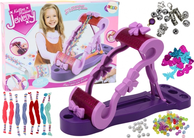 Set creativo: máquina para hacer joyas con hilo de bordar y cuentas