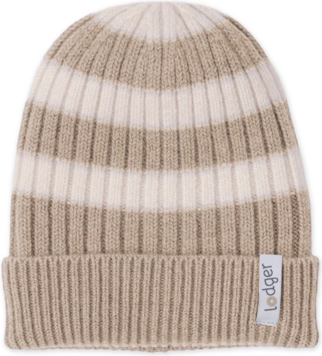 Gorro LODGER Stripe Merino beige, 1–2 años