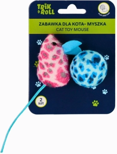 Ratón de peluche y pelota para gato