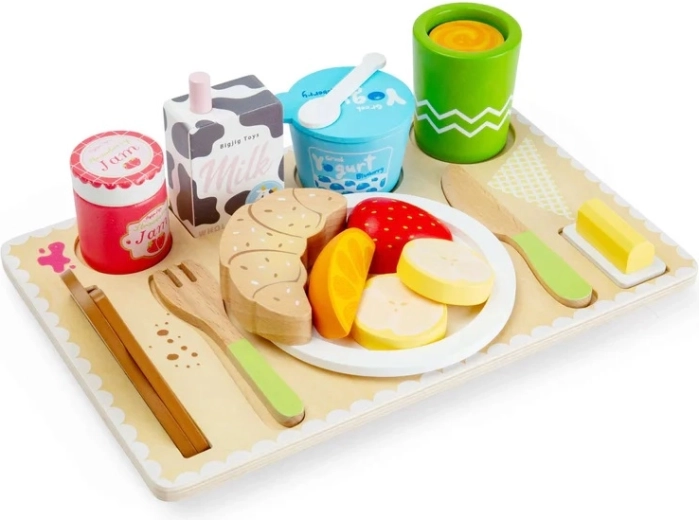 Bigjigs Toys bandeja de desayuno de madera