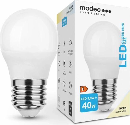 Bombilla LED Modee Globe Mini G45 4,9 W E27, 470 lm, blanco neutro