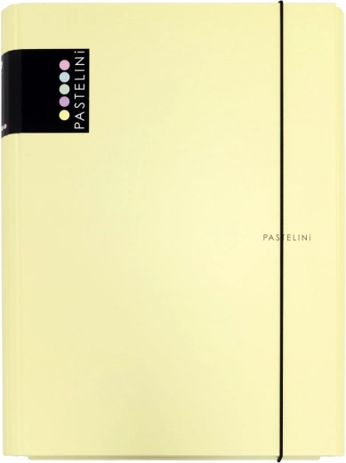 Carpeta laminada de 3 solapas con goma Pastelini – amarilla