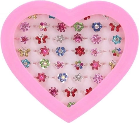 Anillos metálicos con motivo floral - 1 unidad