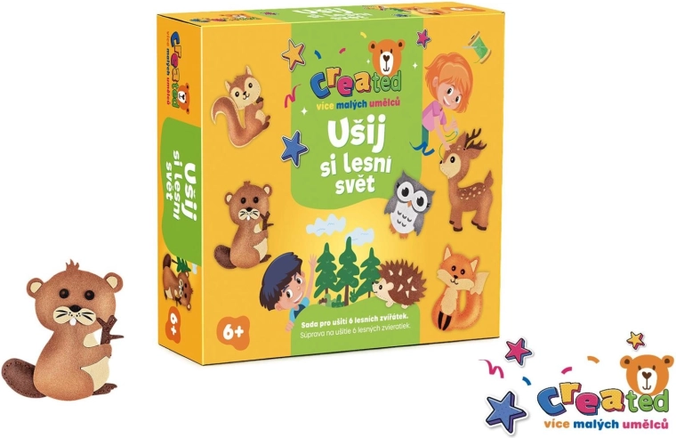Created set creativo Cose tu mundo de animales del bosque en caja 25 × 21 cm