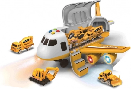 Avión de transporte con compartimento de carga y 3 cochecitos 1:64