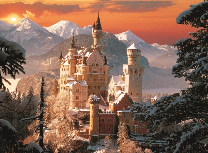 Puzzle Castillo de Neuschwanstein en invierno 3000 piezas Trefl