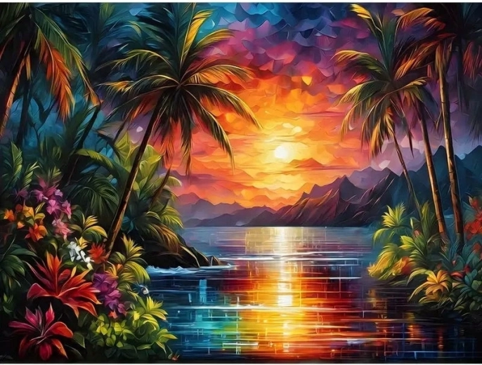 Pintura por números Atardecer sobre la bahía 40 × 50 cm