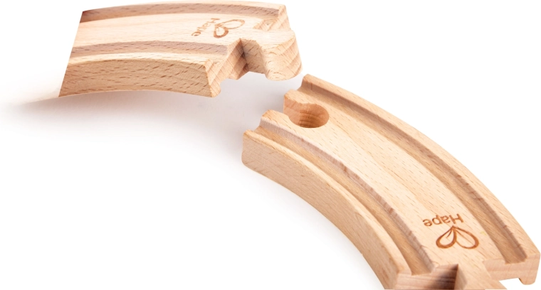 Vías de madera curvas cortas