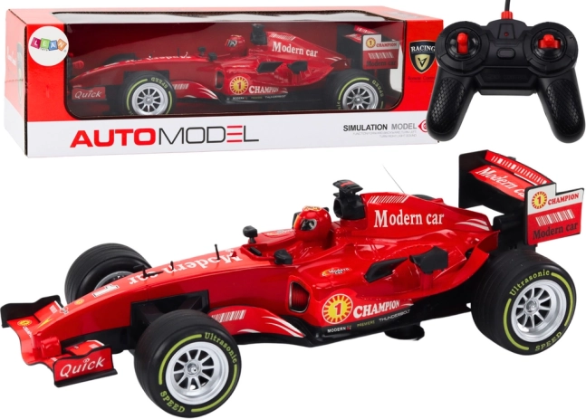 Coche de carreras RC 1:12 rojo con luces y sonidos