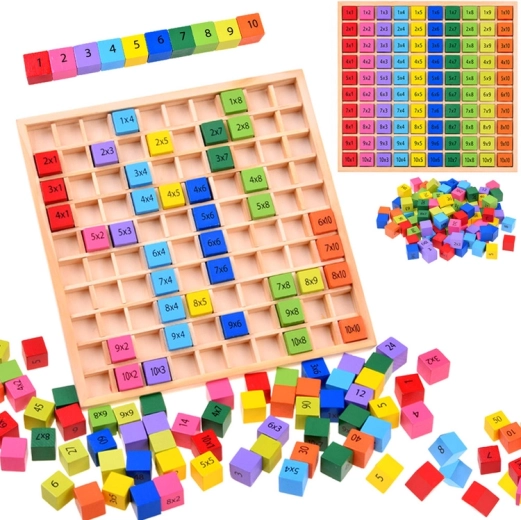 Tabla de multiplicar de madera – rompecabezas matemático educativo
