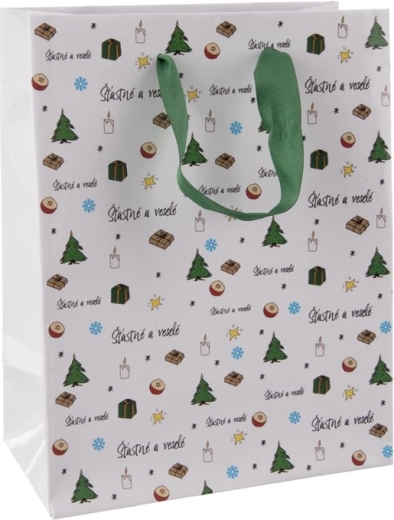 Bolsa de papel para regalo Felices y alegres 18 × 10 × 23 cm