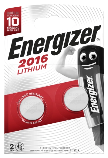Batería de botón de litio CR2016 3 V, 100 mAh, 2 uds. – Energizer