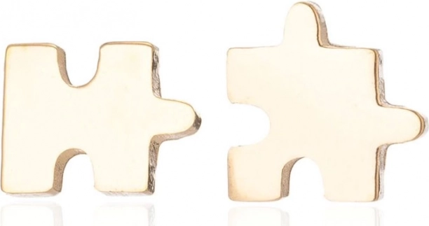 Pendientes de acero dorado Puzzle