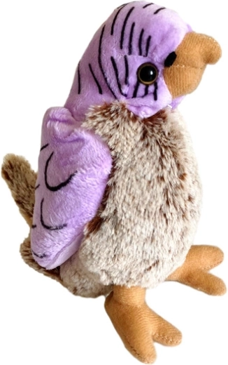 Loro de peluche morado-marrón 17 cm