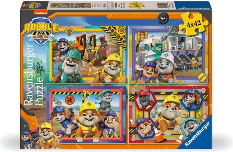 Puzzle Ravensburger Rubble y su patrulla 4×42 piezas