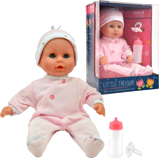 Muñeco bebé Dolls World Little Treasure Pink con ojos que se cierran 38 cm