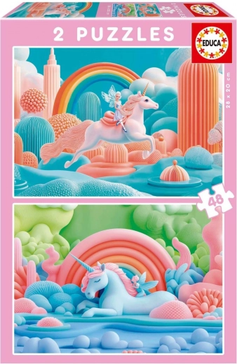 Puzzle Unicornios Mágicos 2x48 Piezas