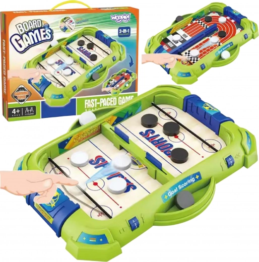 Juego de destreza 2 en 1: mini hockey y carreras